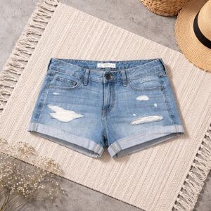 Abercrombie & Fitch Light Blue Distressed Jean Shorts
